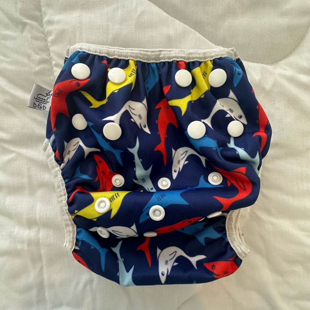 Beau&Belle reusable swim diaper sharks 0-36m